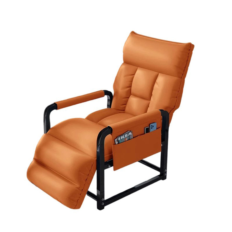 Contemporary Scandinavian Tech Fabric Metal Rounded Rectangular Accent Chair With Armrest And Backrest For Home Office