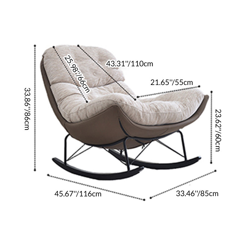 Contemporary Creative Eco Leather Suede Carbon Steel Oak Curved Semi-Enclosed Accent Chair With Backrest For Living Room