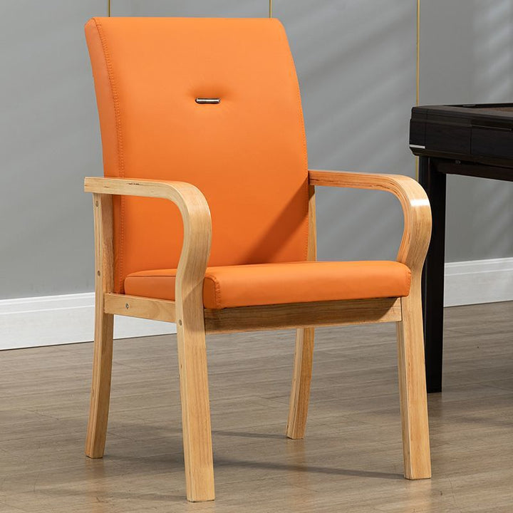 Contemporary Creative Cat Scratch Resistant Leather Plywood Curved Rectangular Accent Chair Backrest And Armrests For Living Room