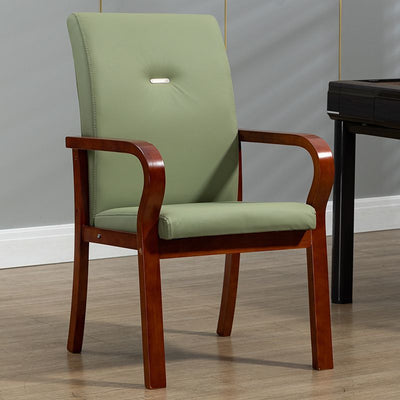 Contemporary Creative Cat Scratch Resistant Leather Solid Wood Curved Rectangular Accent Chair Backrest And Armrests For Living Room