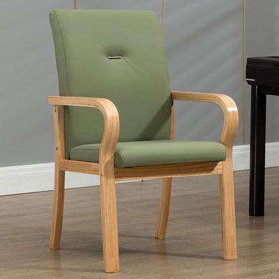 Contemporary Creative Cat Scratch Resistant Leather Solid Wood Curved Rectangular Accent Chair Backrest And Armrests For Living Room