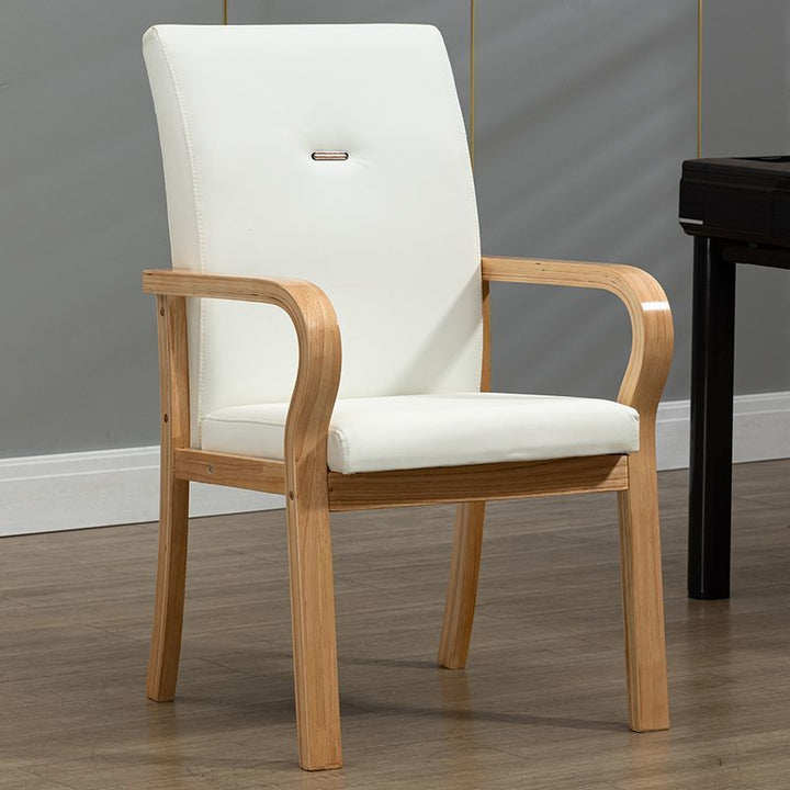 Contemporary Creative Cat Scratch Resistant Leather Plywood Curved Rectangular Accent Chair Backrest And Armrests For Living Room