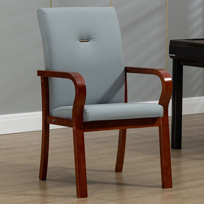 Contemporary Creative Cat Scratch Resistant Leather Solid Wood Curved Rectangular Accent Chair Backrest And Armrests For Living Room