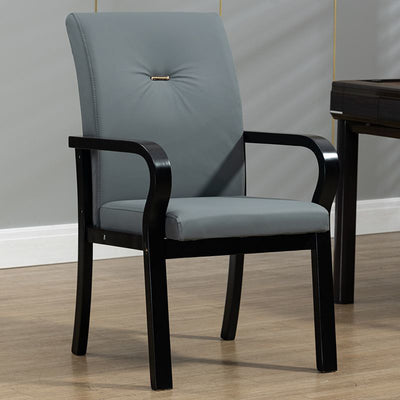 Contemporary Creative Cat Scratch Resistant Leather Solid Wood Curved Rectangular Accent Chair Backrest And Armrests For Living Room