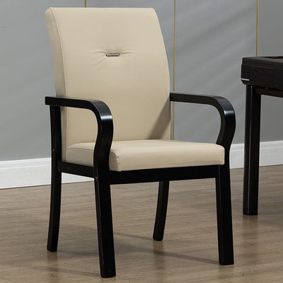 Contemporary Creative Cat Scratch Resistant Leather Solid Wood Curved Rectangular Accent Chair Backrest And Armrests For Living Room
