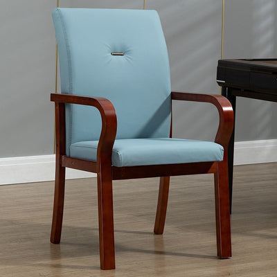 Contemporary Creative Cat Scratch Resistant Leather Solid Wood Curved Rectangular Accent Chair Backrest And Armrests For Living Room
