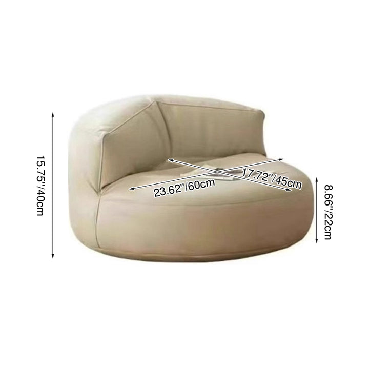 Fauteuil d'appoint contemporain scandinave rond incurvé en cuir microfibre EPS avec dossier pour salon 