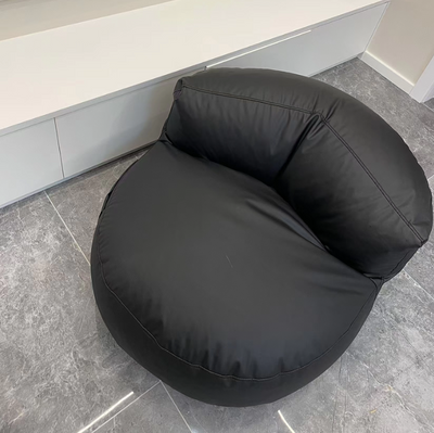Contemporary Scandinavian Microfiber Leather EPS Round Curved Accent Chair With Backrest For Living Room