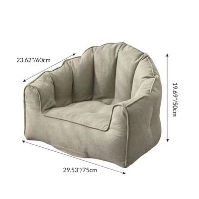 Contemporary Scandinavian Snow Velvet EPS Curved Semi-Circular Accent Chair Backrest And Armrests For Living Room