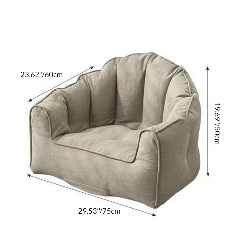 Contemporary Scandinavian Snow Velvet EPS Curved Semi-Circular Accent Chair Backrest And Armrests For Living Room