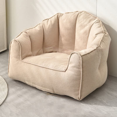 Contemporary Scandinavian Snow Velvet EPS Curved Semi-Circular Accent Chair Backrest And Armrests For Living Room