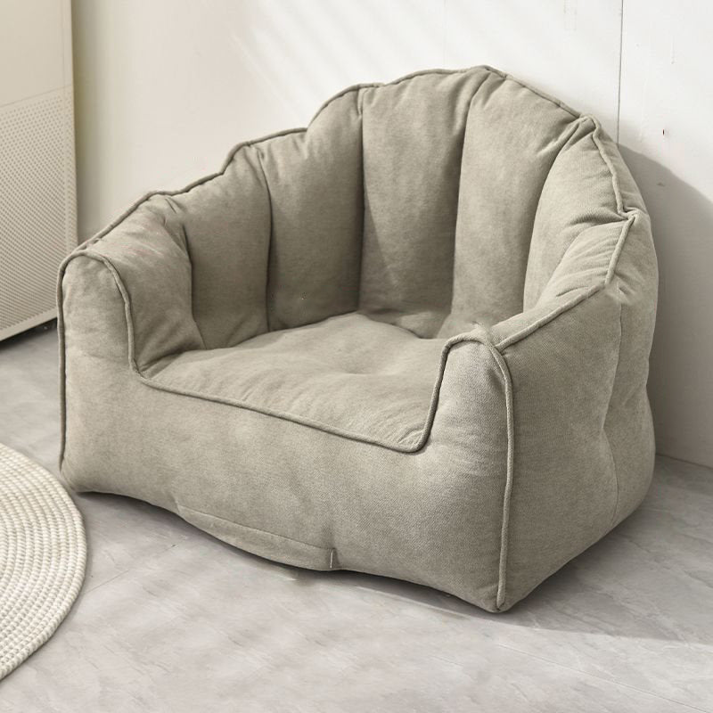 Contemporary Scandinavian Snow Velvet EPS Curved Semi-Circular Accent Chair Backrest And Armrests For Living Room