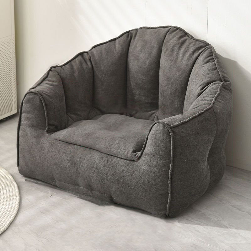 Contemporary Scandinavian Snow Velvet EPS Curved Semi-Circular Accent Chair Backrest And Armrests For Living Room