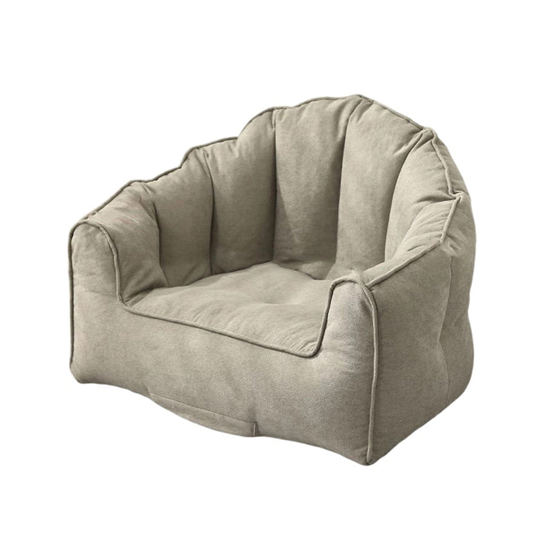 Contemporary Scandinavian Snow Velvet EPS Curved Semi-Circular Accent Chair Backrest And Armrests For Living Room