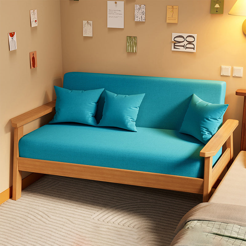 Modern Minimalist Linen Solid Wood Rectangular Sofa Backrest And Armrests For Living Room