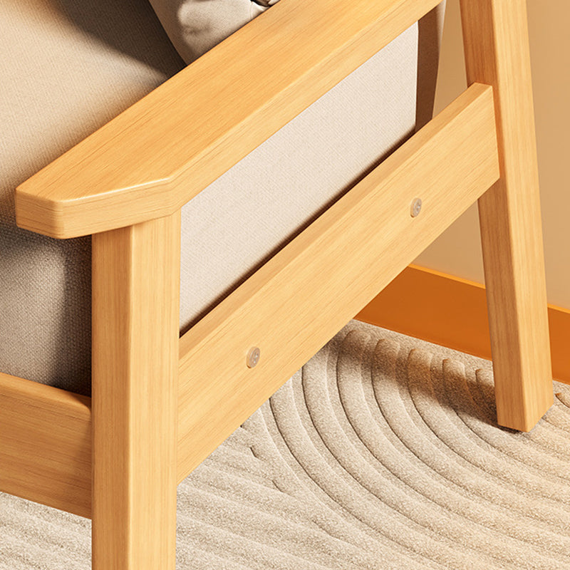 Modern Minimalist Linen Solid Wood Rectangular Sofa Backrest And Armrests For Living Room