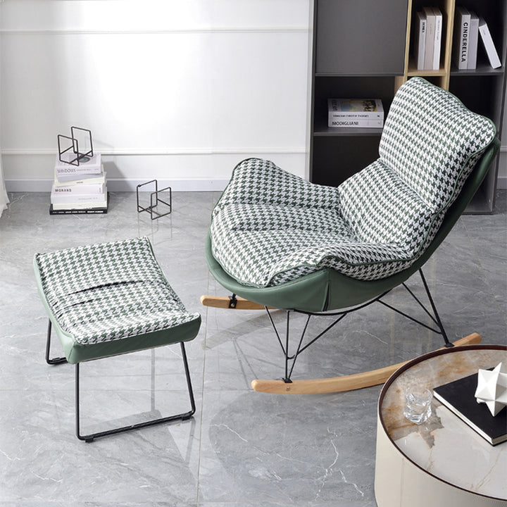 Chaise d'appoint contemporaine scandinave en similicuir, bois massif et fer, incurvée, semi-fermée, avec dossier, pour salon 