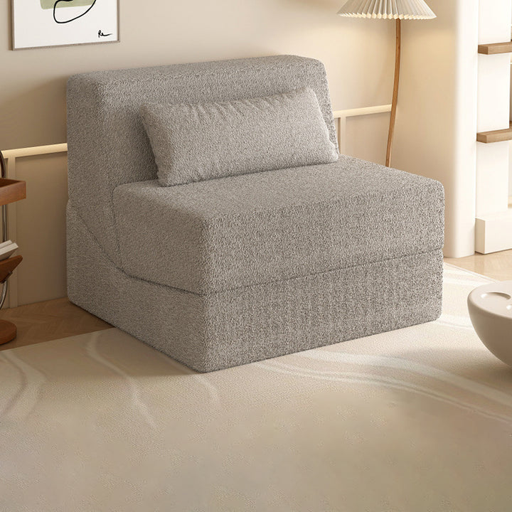 Modernes minimalistisches quadratisches klappbares Schlafsofa aus Sherpa-Stoff mit Rückenlehne für das Schlafzimmer 