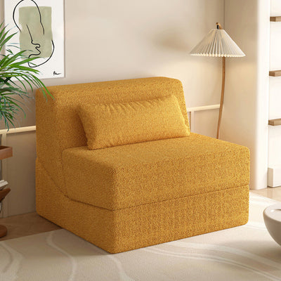Modern Minimalist Lambswool Square Foldable Sofa Bed With Backrest For Bedroom