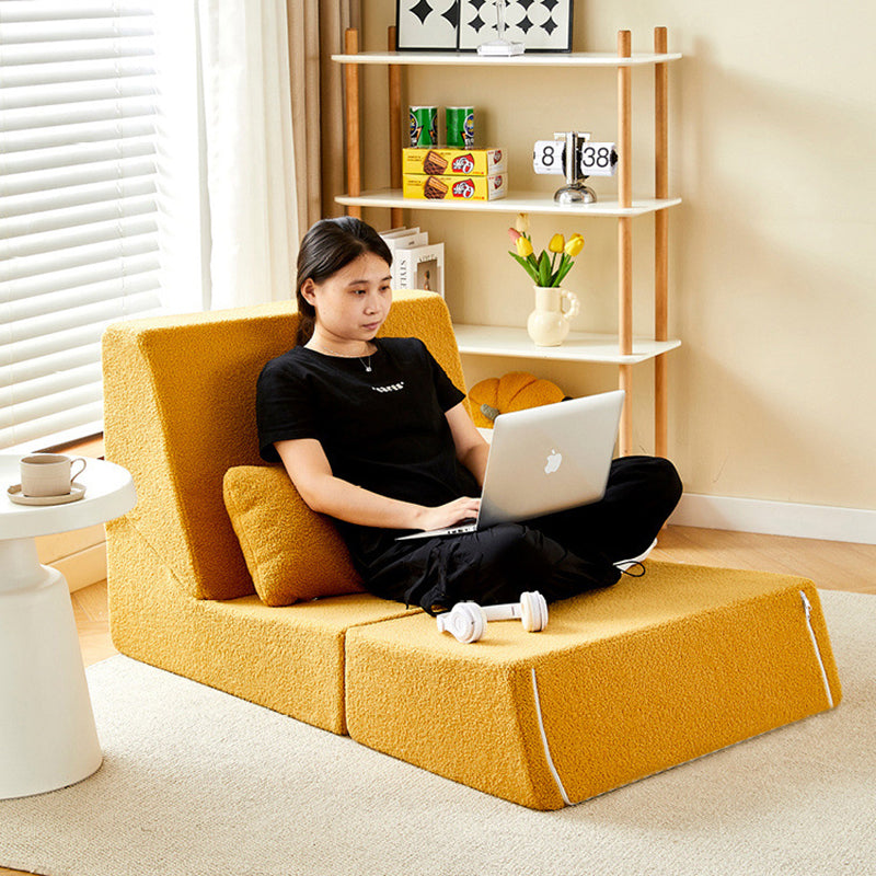 Modern Minimalist Lambswool Square Foldable Sofa Bed With Backrest For Bedroom