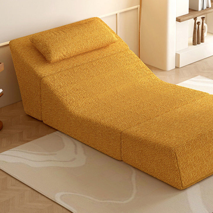 Modernes minimalistisches quadratisches klappbares Schlafsofa aus Sherpa-Stoff mit Rückenlehne für das Schlafzimmer 