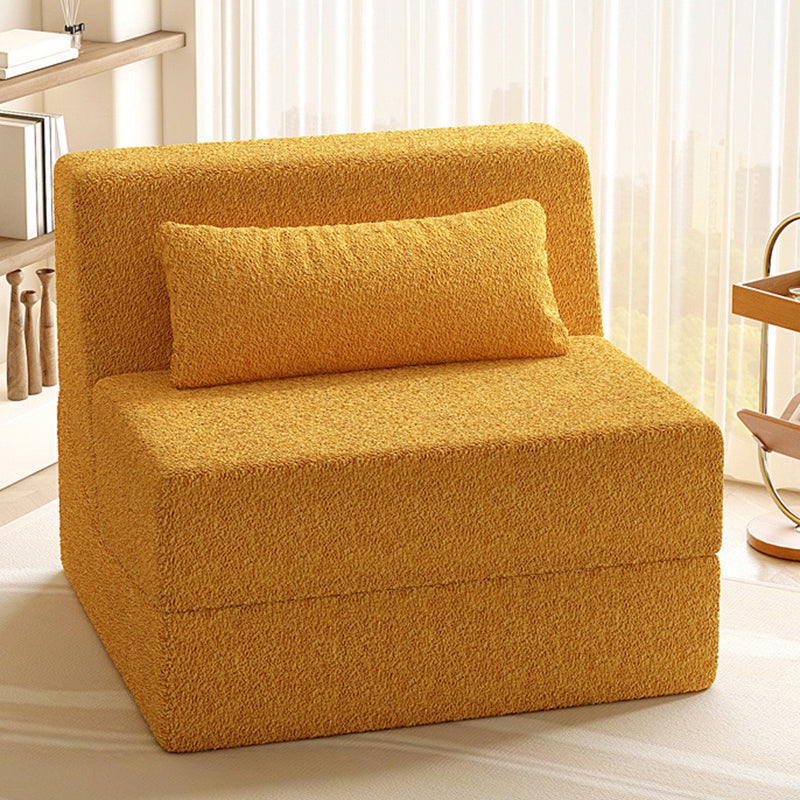 Modernes minimalistisches quadratisches klappbares Schlafsofa aus Sherpa-Stoff mit Rückenlehne für das Schlafzimmer 
