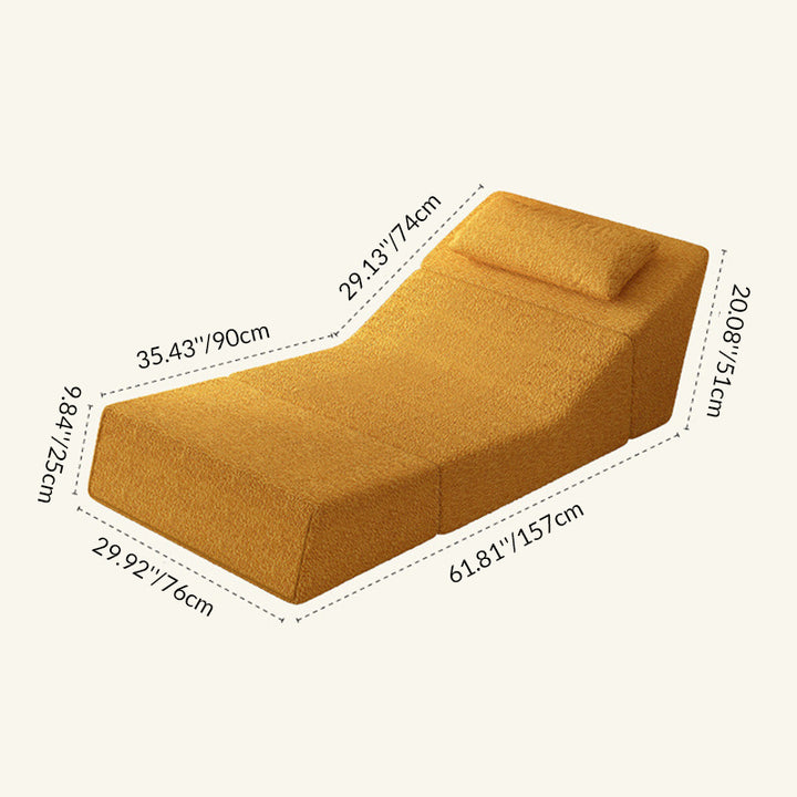 Modernes minimalistisches quadratisches klappbares Schlafsofa aus Sherpa-Stoff mit Rückenlehne für das Schlafzimmer 