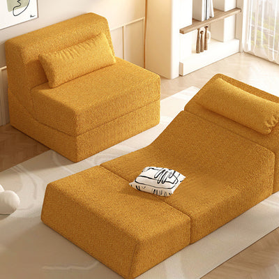 Modern Minimalist Lambswool Square Foldable Sofa Bed With Backrest For Bedroom