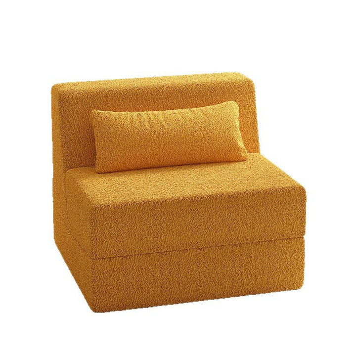 Modernes minimalistisches quadratisches klappbares Schlafsofa aus Sherpa-Stoff mit Rückenlehne für das Schlafzimmer 