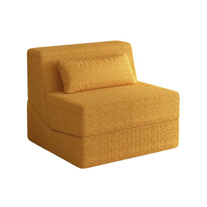 Modernes minimalistisches quadratisches klappbares Schlafsofa aus Sherpa-Stoff mit Rückenlehne für das Schlafzimmer 