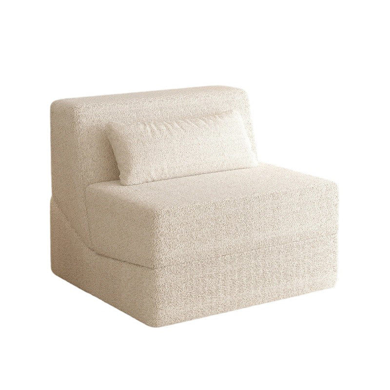 Modern Minimalist Lambswool Square Foldable Sofa Bed With Backrest For Bedroom