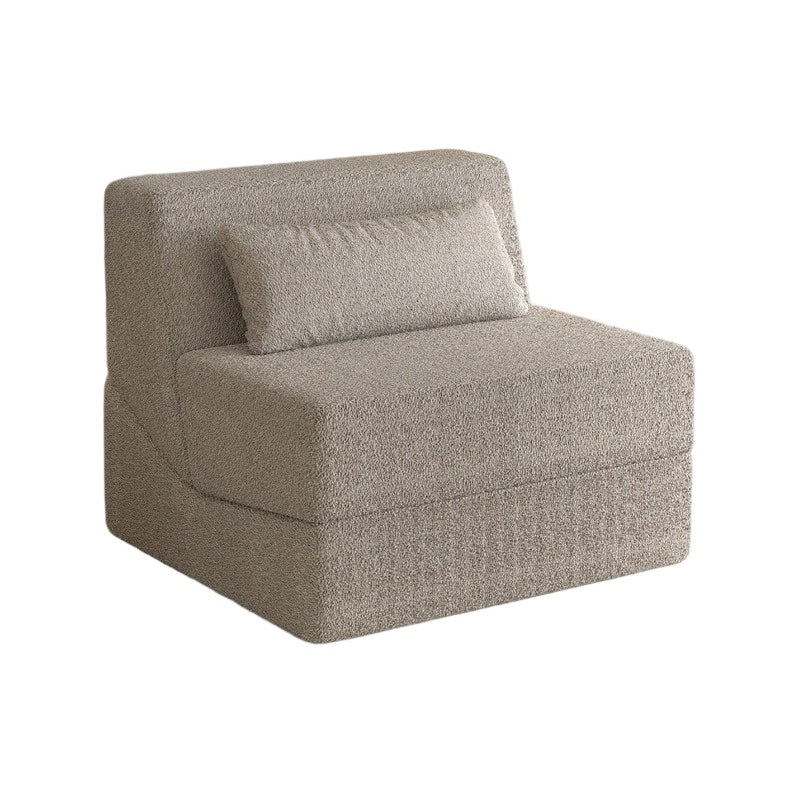 Modernes minimalistisches quadratisches klappbares Schlafsofa aus Sherpa-Stoff mit Rückenlehne für das Schlafzimmer 