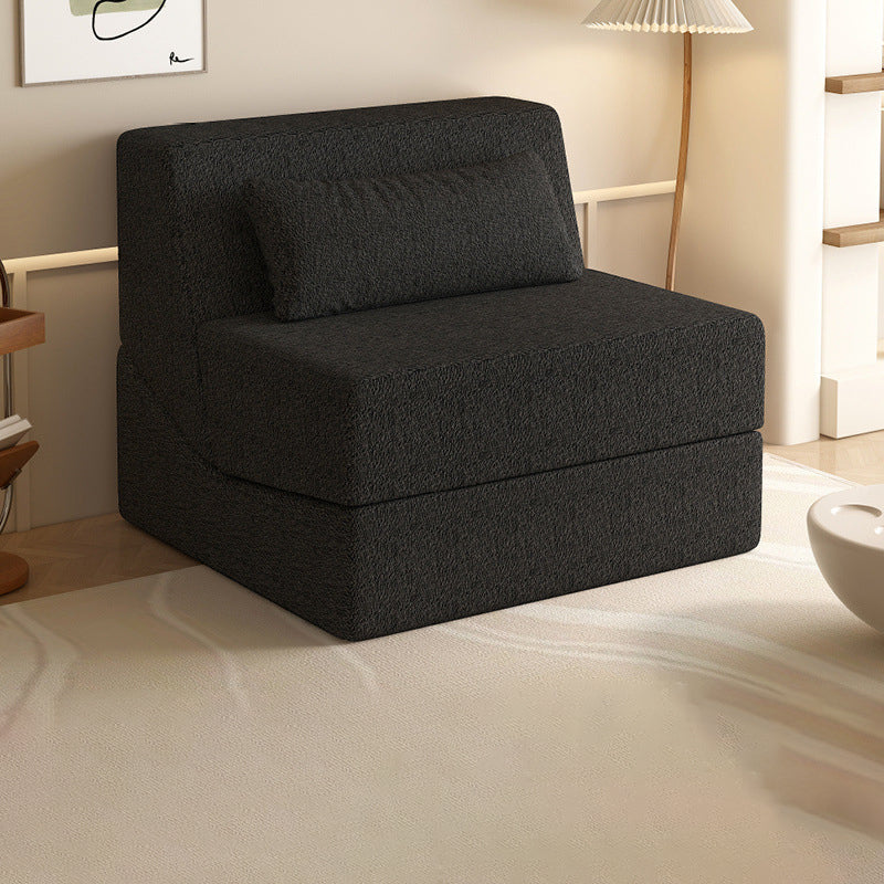 Modernes minimalistisches quadratisches klappbares Schlafsofa aus Sherpa-Stoff mit Rückenlehne für das Schlafzimmer 