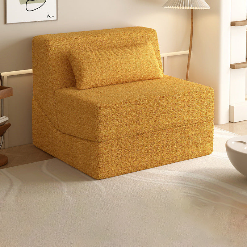 Modernes minimalistisches quadratisches klappbares Schlafsofa aus Sherpa-Stoff mit Rückenlehne für das Schlafzimmer 