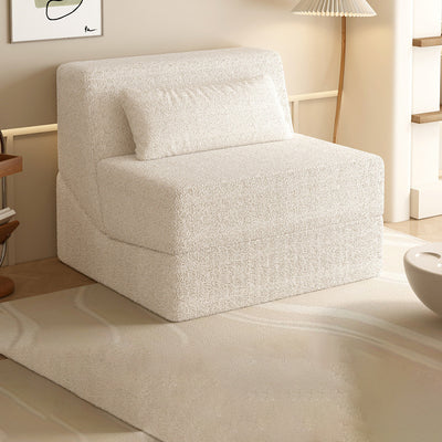 Modern Minimalist Lambswool Square Foldable Sofa Bed With Backrest For Bedroom