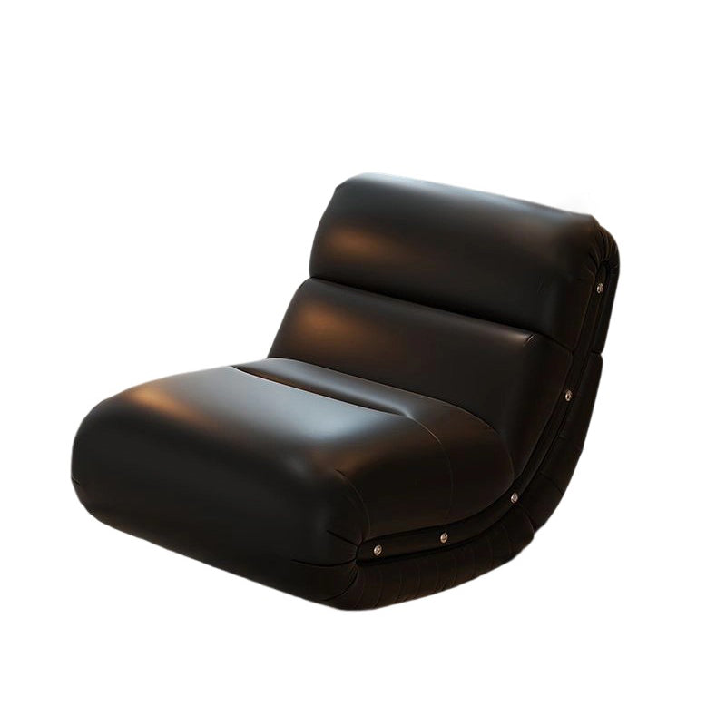 Traditional French Cat Scratch Resistant Leather Solid Wood Curved Square Accent Chair With Backrest For Living Room