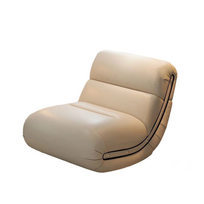 Traditional French Cat Scratch Resistant Leather Solid Wood Curved Square Accent Chair With Backrest For Living Room