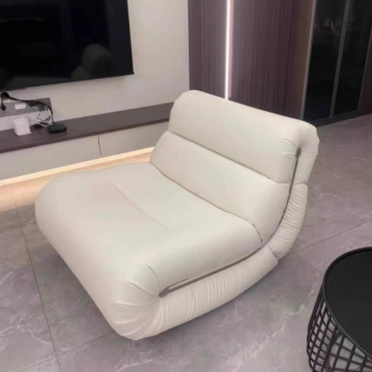 Traditional French Cat Scratch Resistant Leather Solid Wood Curved Square Accent Chair With Backrest For Living Room