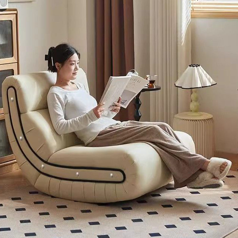 Traditional French Cat Scratch Resistant Leather Solid Wood Curved Square Accent Chair With Backrest For Living Room