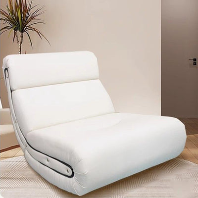 Traditional French Cat Scratch Resistant Leather Solid Wood Curved Square Accent Chair With Backrest For Living Room