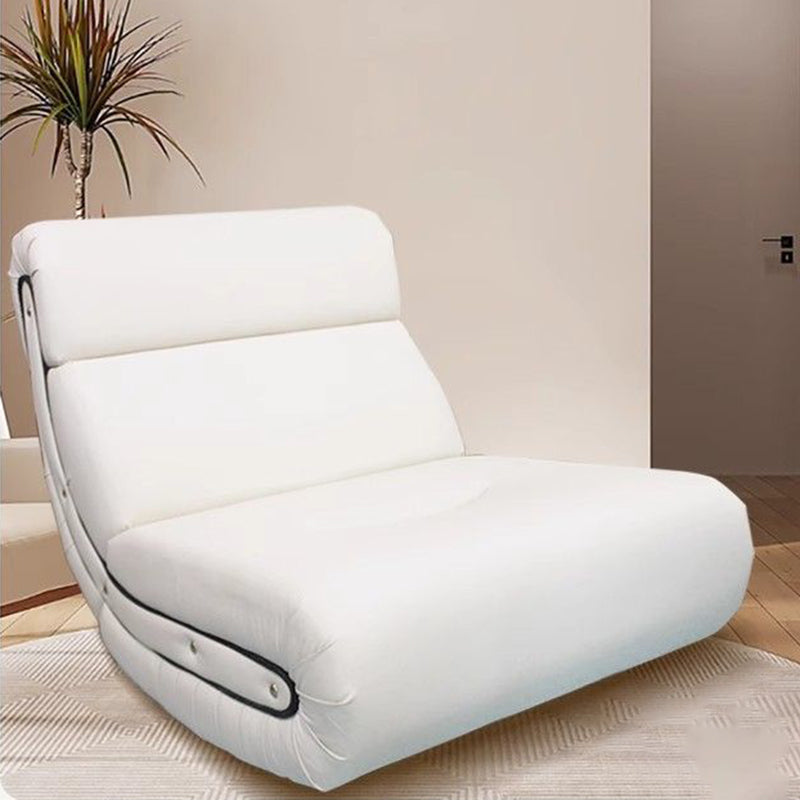 Traditional French Cat Scratch Resistant Leather Solid Wood Curved Square Accent Chair With Backrest For Living Room