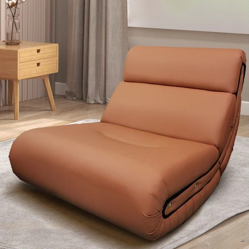 Traditional French Cat Scratch Resistant Leather Solid Wood Curved Square Accent Chair With Backrest For Living Room