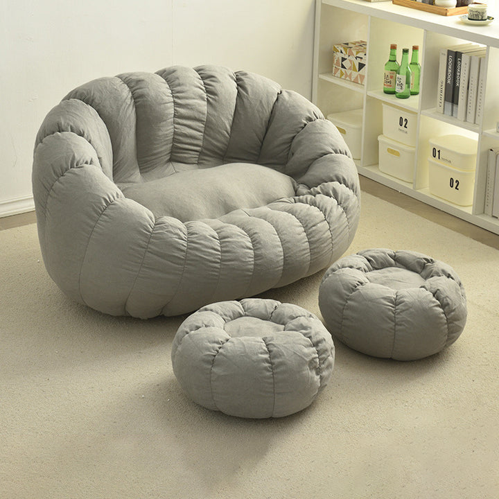 Contemporary Creative Chenille Velvet EPS Semi-Round Cloud Accent Chair With Backrest For Living Room