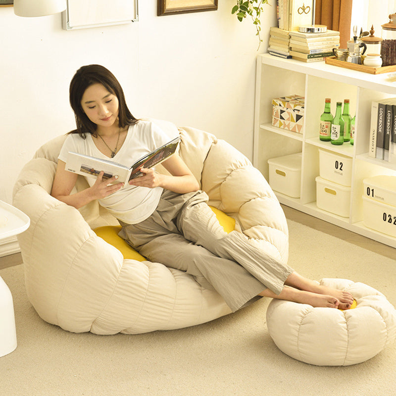 Contemporary Creative Chenille Velvet EPS Semi-Round Cloud Accent Chair With Backrest For Living Room