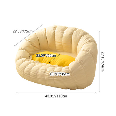 Contemporary Creative Chenille Velvet EPS Semi-Round Cloud Accent Chair With Backrest For Living Room
