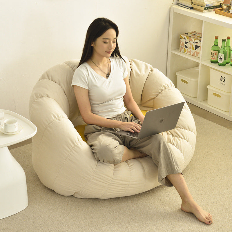 Contemporary Creative Chenille Velvet EPS Semi-Round Cloud Accent Chair With Backrest For Living Room