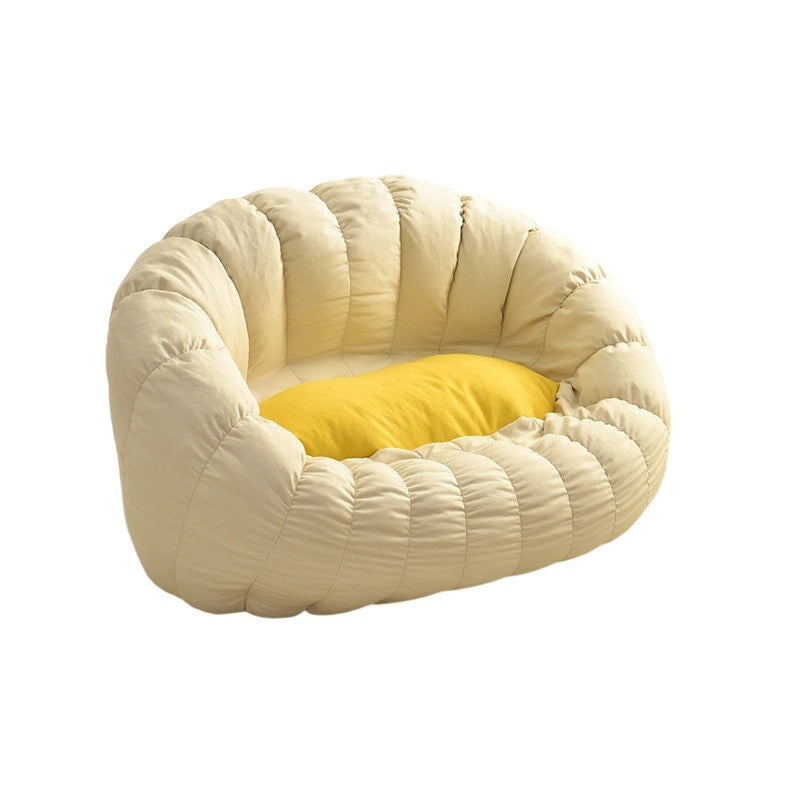 Contemporary Creative Chenille Velvet EPS Semi-Round Cloud Accent Chair With Backrest For Living Room