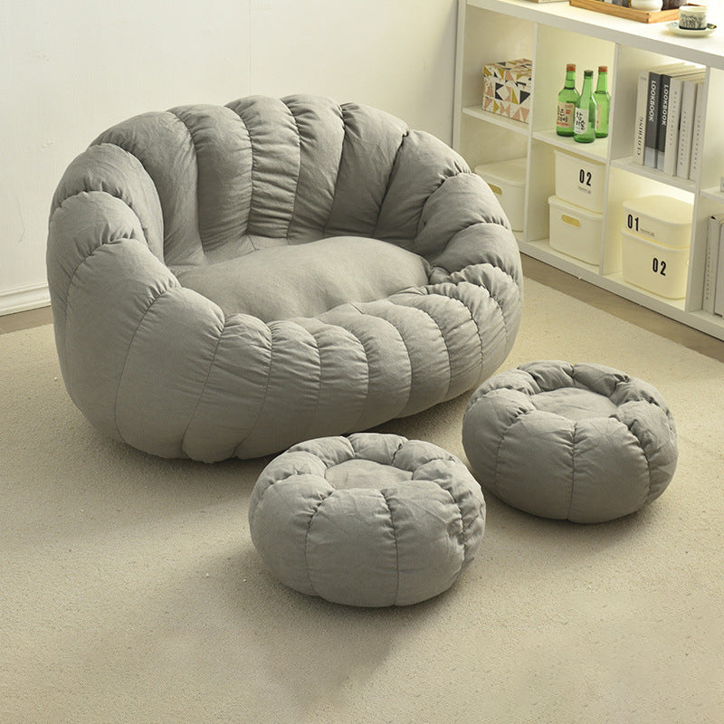 Contemporary Creative Chenille Velvet EPS Semi-Round Cloud Accent Chair With Backrest For Living Room