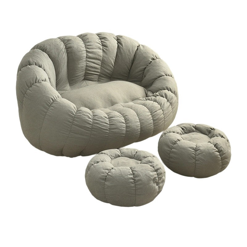 Contemporary Creative Chenille Velvet EPS Semi-Round Cloud Accent Chair With Backrest For Living Room
