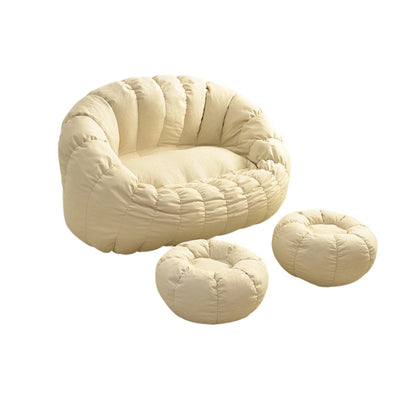 Contemporary Creative Chenille Velvet EPS Semi-Round Cloud Accent Chair With Backrest For Living Room